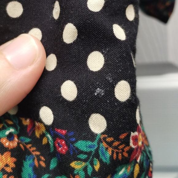 Vintage Cabrais Collection Size Large Floral Polka Dot Open Front Cardigan - Picture 4 of 7